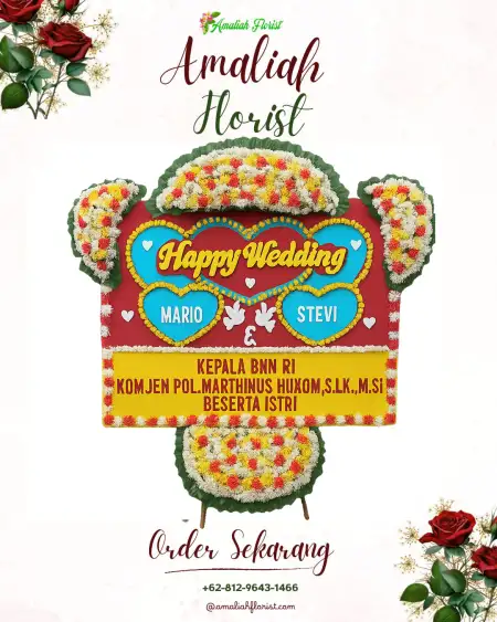 Papan Bunga Pernikahan Serage